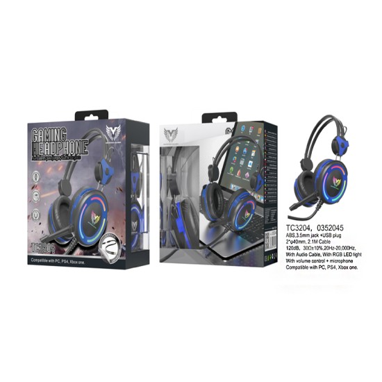 AUSCULTADORES GAMING MTK TC3204 AZ+NE COM CABO AZUL+PRETO AUSCULTADORES GAMING MTK TC3204 AZ+NE COM CABO AZUL+PRETO
